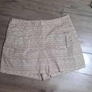Apostrophe High Waist Beige Patterned Shorts